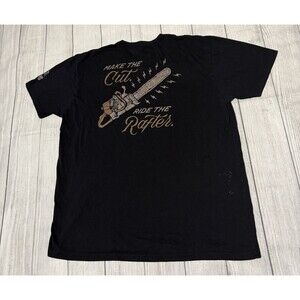 Hook And Irons Firefighter T Shirt Make The Cut Chainsaw Graphic Size 2XL Black